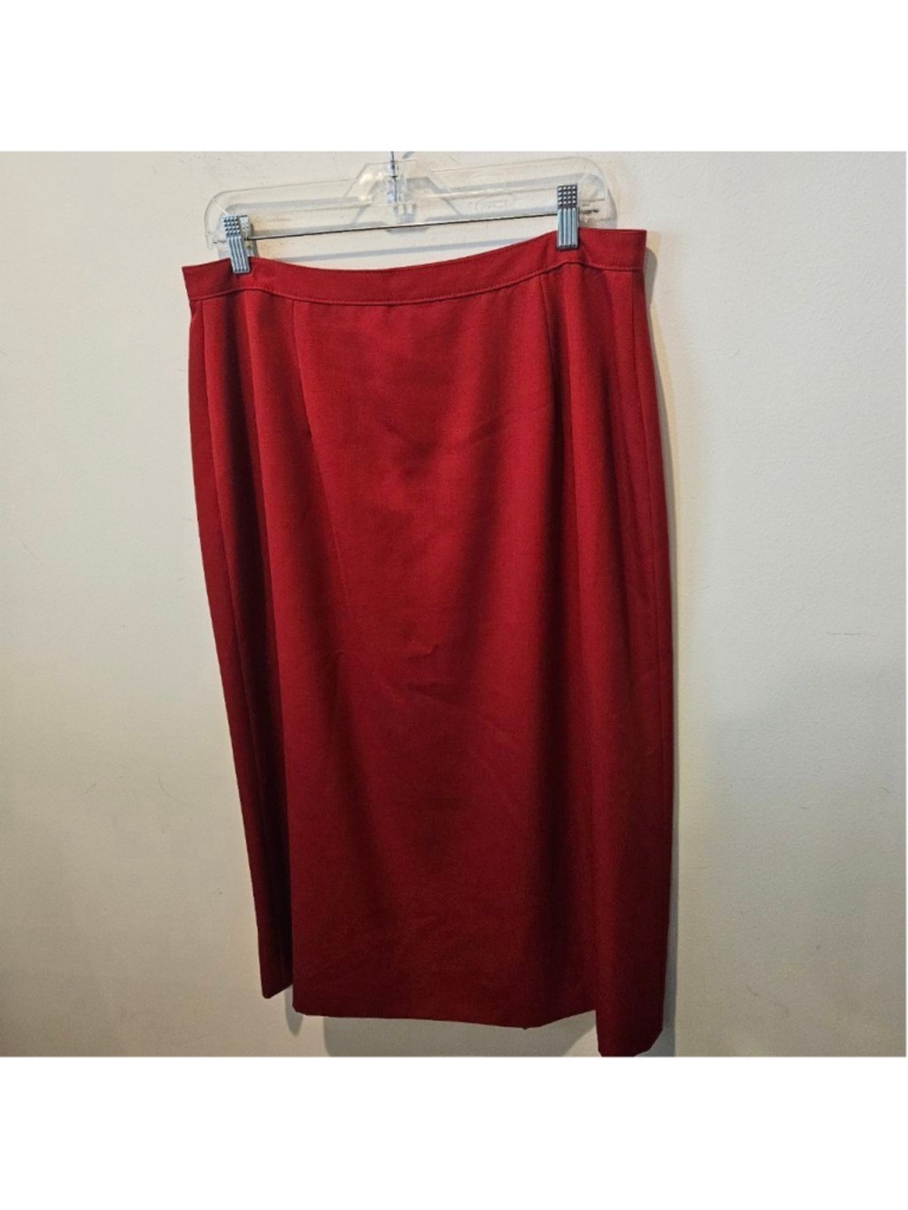 Women's Paola Rossini Red Pure New Wool Pleasted Midi Skirt Made in Italy 10 - Picture 13 of 15